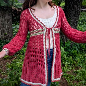 Cottage Häkelmuster / Mushroom Cardigan Häkelanleitung / Häkelanleitung für Fortgeschrittene / Cottagecore Outfit Tutorial / PDF-Download Datei