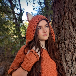 Modèle de poncho renard au crochet / Tenue forêt / Modèle de châle (PDF) / Capelette au crochet / Modèle de poncho douillet / Téléchargement instantané