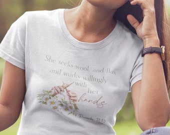 Knitting Proverbs 31 short sleeve t-shirt