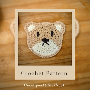 Crochet Bear Coaster Pattern/ Cute Crochet Animal Coaster / Housewarming Gift / Easy Crochet Tutorial / Teen Gift / Kawaii Animal