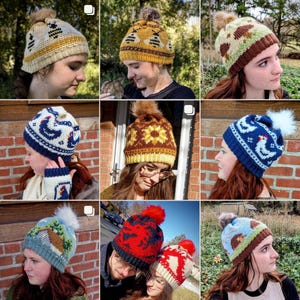Folk Art Unique Beanies for Her or Him