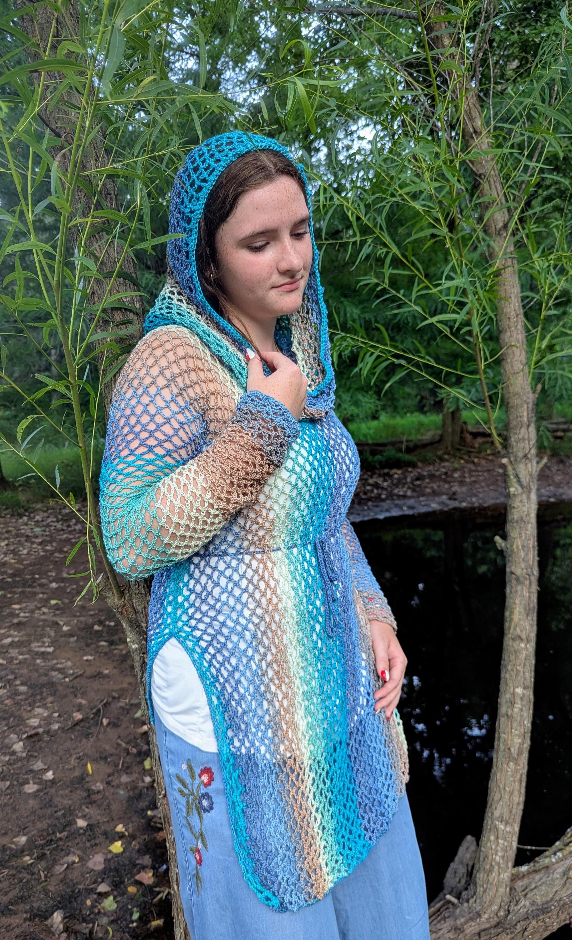39 Mermaid Crochet Patterns: Amigurumi Dolls, Pocket Mermaids, and Creative Sea-Inspired... 24 Crochet Mesh Mermaid Hoodie Tunic Top