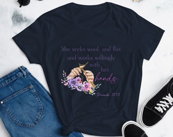 Proverbs 31 Woman Knitter Women's short sleeve t-shirt