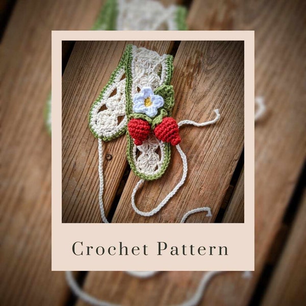 Crochet Strawberry Headband Pattern / Intermediate Crochet Instructions / Strawberry Amiguri / PDF download file