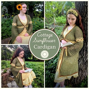 Cottage Sunflower Häkelmuster-Sammlung / Häkelanleitung für Fortgeschrittene / Cottagecore Outfit Tutorial / PDF-Download-Datei