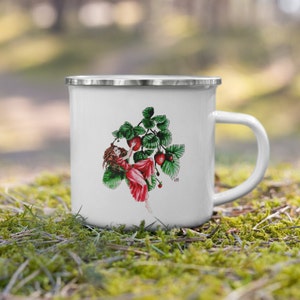Cottagecore Erdbeerfee Emaillebecher / Fairycore Geschenk / Teeparty Becher / Beere Muh / Housewarming Geschenk für Minimalist