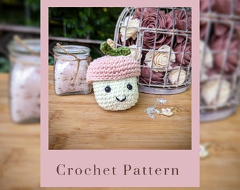 Crochet Mini Peach Jewelry Storage Pattern / Beginner Peach Container Crochet Instructions/ Cute Cottagecore Pattern/ PDF download file