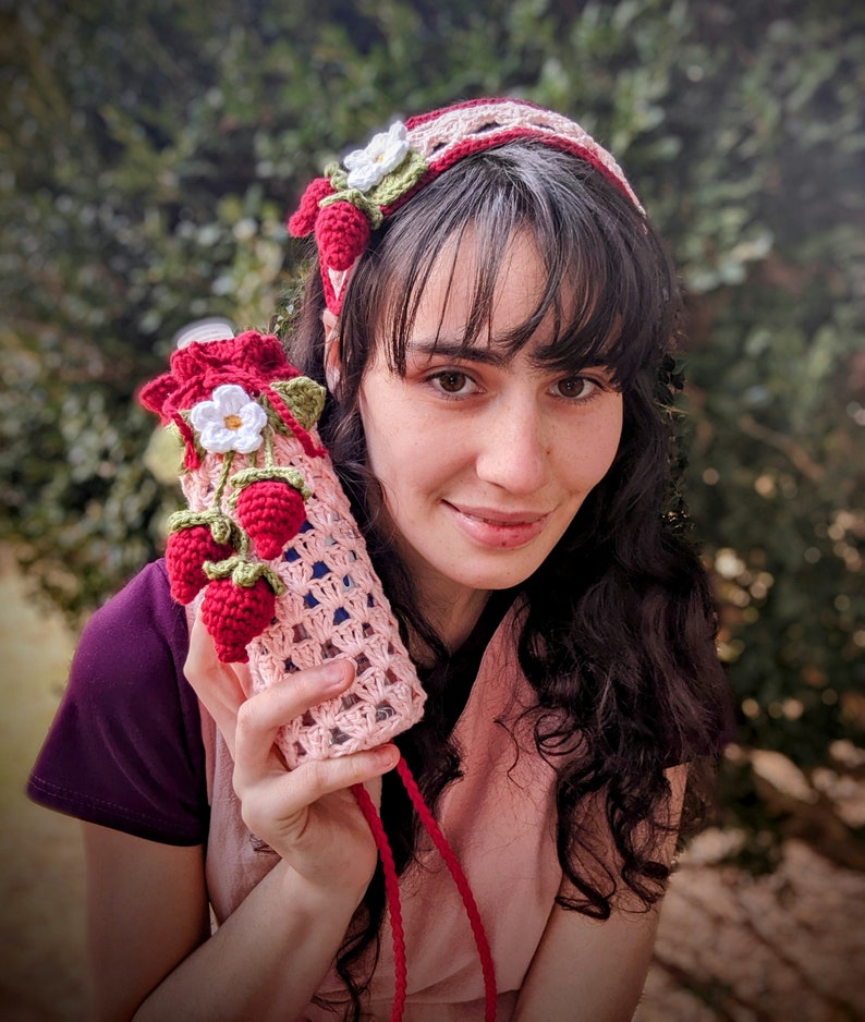 Cottagecore Strawberry Water Bottle Holder / Fairy Crossbody Etsy