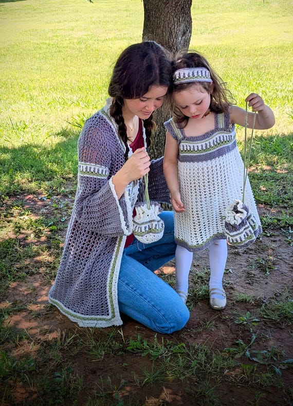 Crochet Cottage Lavender Girl Dress Pattern / English & Spanish Crochet  Instructions/ Cottagecore Outfit Tutorial/ PDF download file