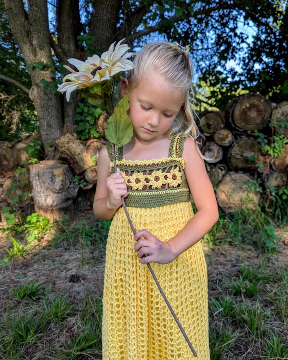 sunflower design dress The Esmeralda Dress in Sunflower Sunshine, Size XL