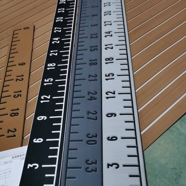 Fishing Ruler, Measure, Scale, chart. Marine EVA Foam 36 inch, Made in USA. Fishing Boat Self stick. Self adhesive paper. 3M quality.