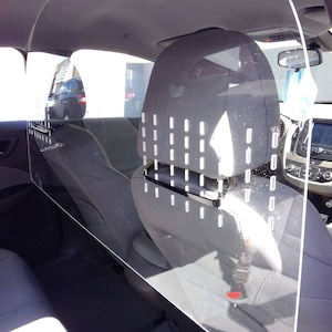 Barrier Uber Taxi and Lyft Clear Acrylic/polycarbonate 1/8inch thickness hard shield, sneeze and cough guard. Size W 48inch H 23inch