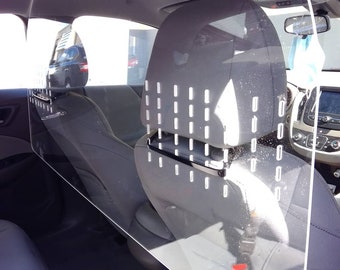 Barrier Uber Taxi and Lyft Clear Acrylic/polycarbonate 1/8inch thickness hard shield, sneeze and cough guard. Size W 48inch H 23inch