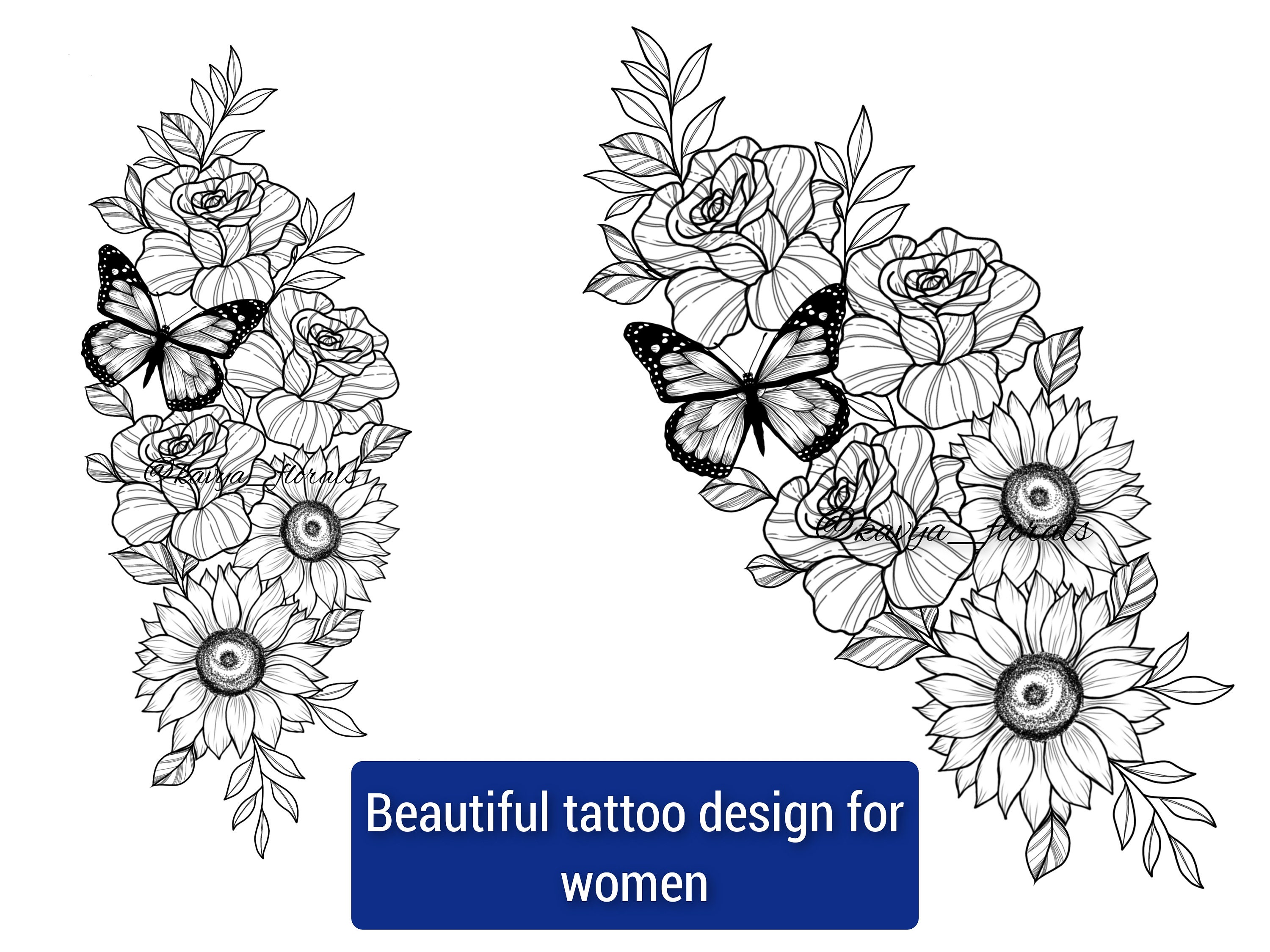 Beautiful Tattoo Design for Women - Etsy