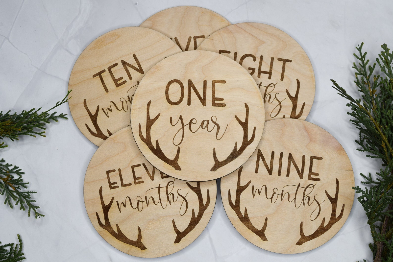 Baby Monthly Milestone Markers, Wood Milestone Disc, Baby Photo Props ...