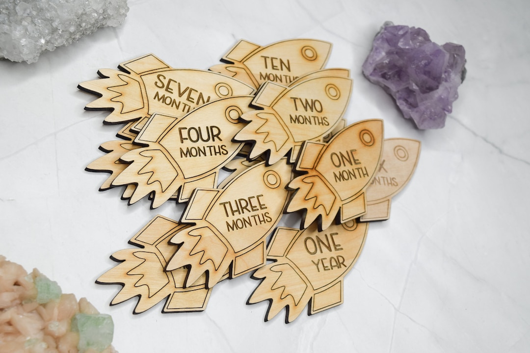 Baby Monthly Milestone Markers, Rocket Milestones, Space Theme Baby ...