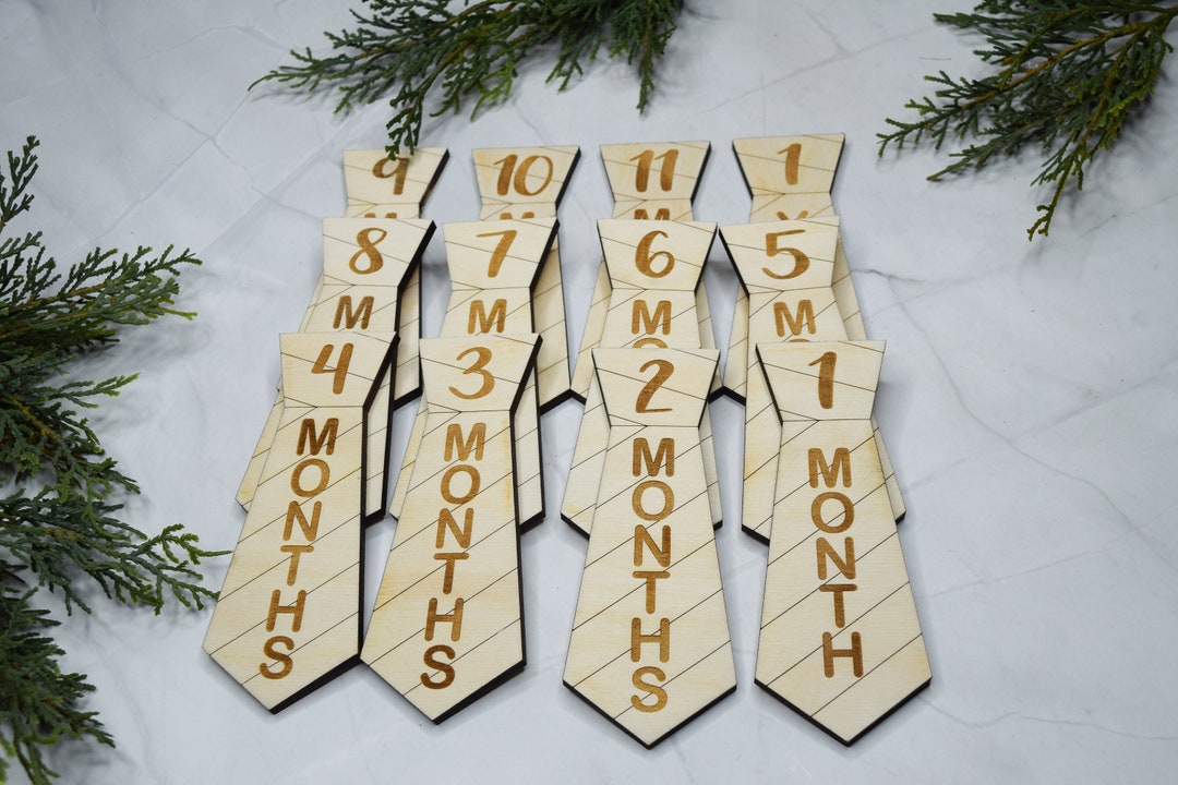Baby Monthly Milestone Markers, Baby Photo Props, Tie Milestone Markers ...