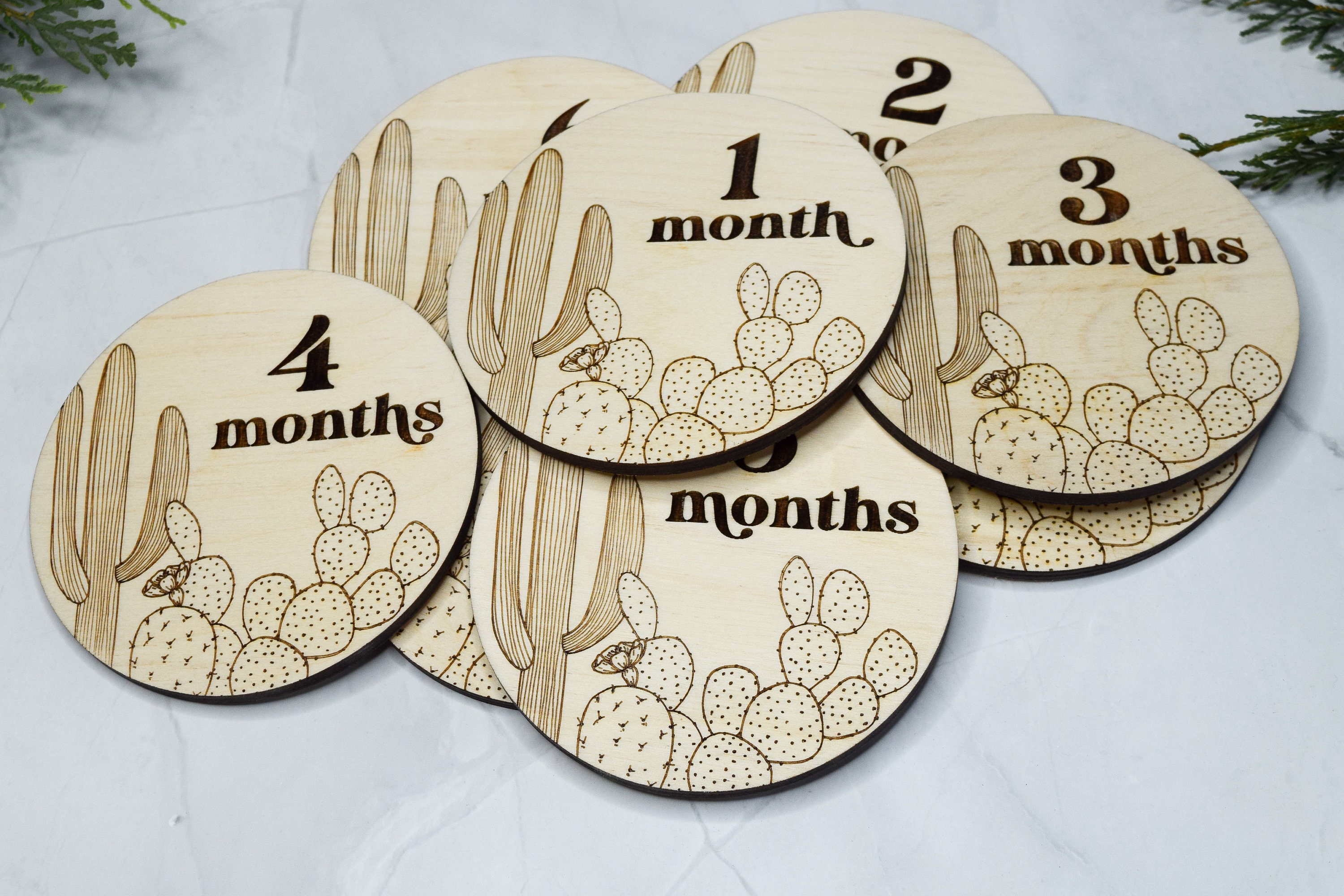 Baby Monthly Milestone Markers, Wood Milestone Disc, Baby Photo Props ...