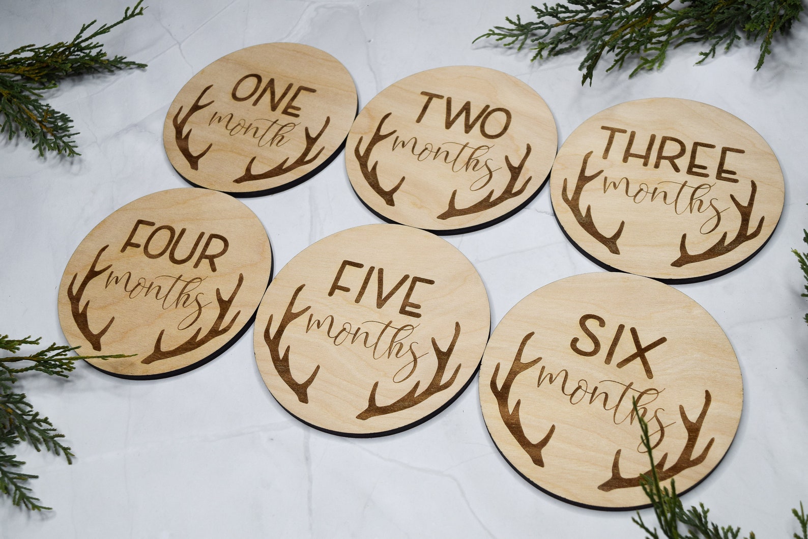 Baby Monthly Milestone Markers, Wood Milestone Disc, Baby Photo Props ...