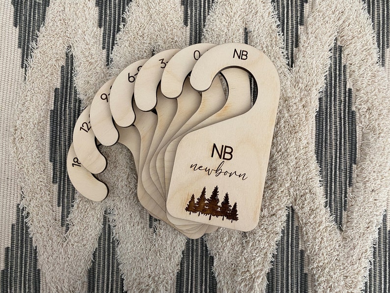 Baby Closet Dividers Wood Engraved Dividers Wooden Baby Etsy