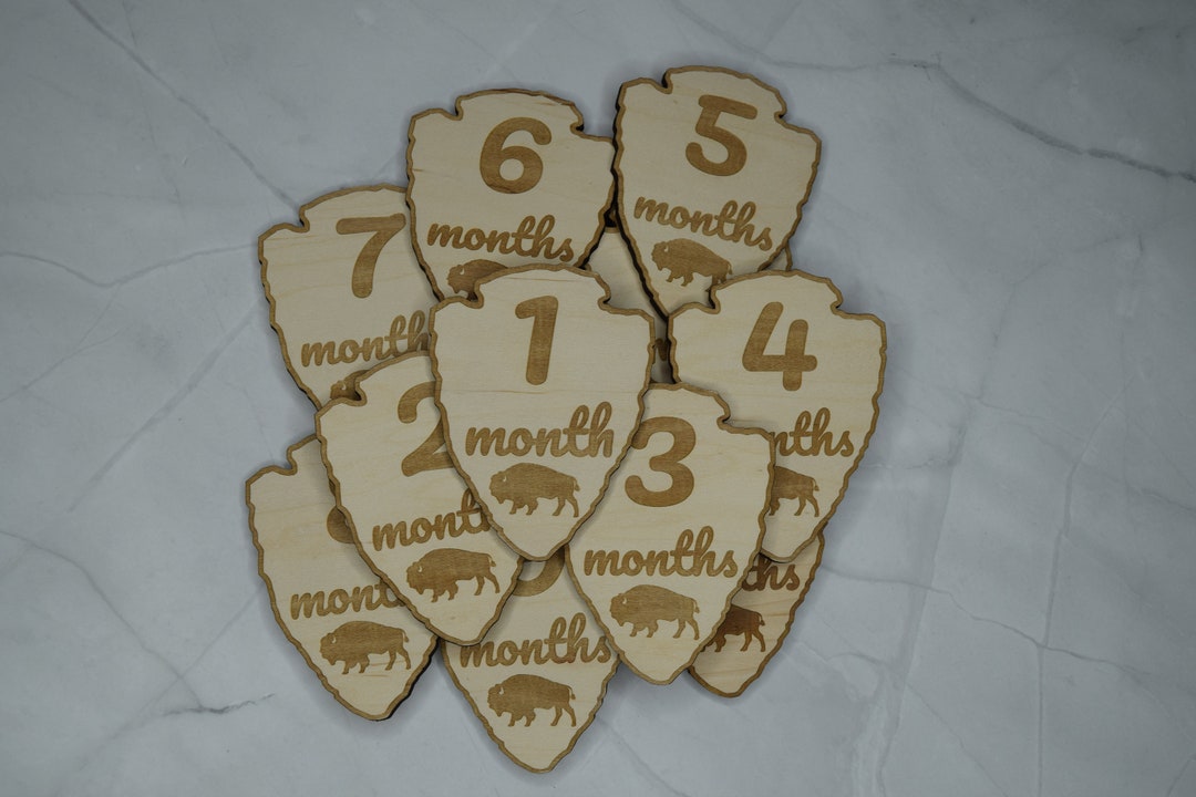 Baby Monthly Milestone Markers, Wood Milestone Disc, Baby Photo Props ...