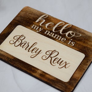 Hello My Name Is Wooden Cutout, Newborn Photo Prop, Birth Announcement, Hospital Announcement, Baby Name Announcement, Baby Shower Gift