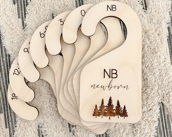 Baby Closet Dividers, Wood Engraved Dividers, Wooden Baby Gifts, Baby Clothing Markers, Unique Baby Shower Gift, Forest Nursery