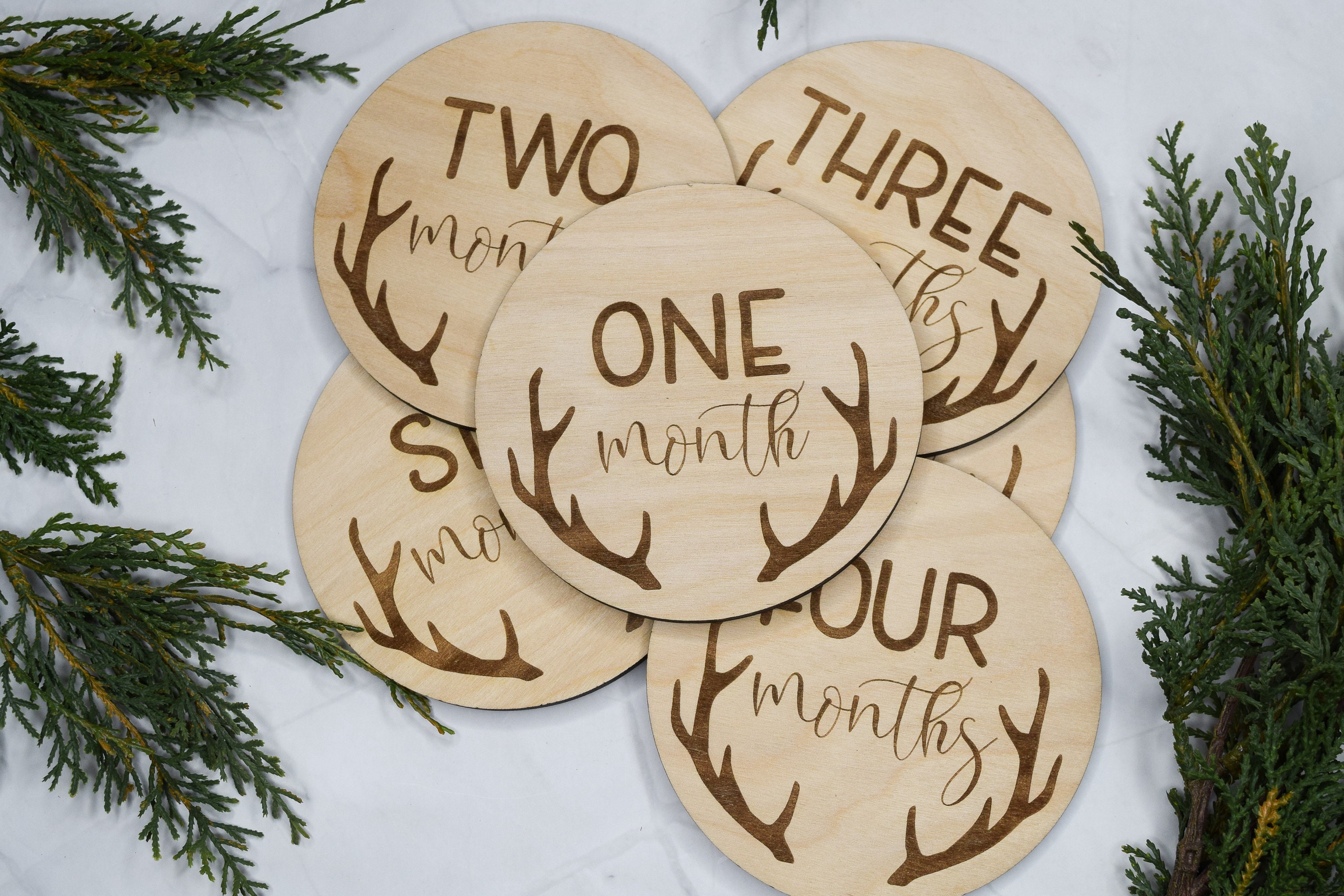 Baby Monthly Milestone Markers, Wood Milestone Disc, Baby Photo Props ...