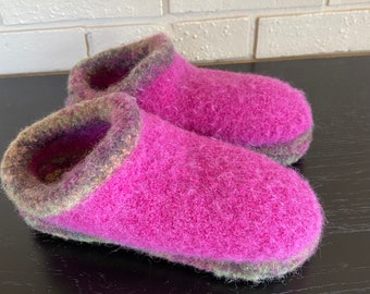 Kids Hand Made Crafted Boiled Felted 100% Wool Slipper Size 13 Warm Colorful