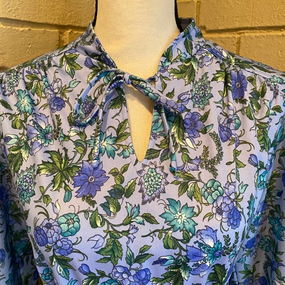 Vintage 60’s  Boston Maid Purple Floral Belted Mi… - image 3