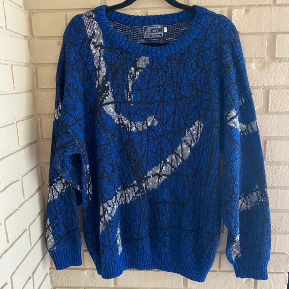 Vintage Peconic Bay traders Mens Large Abstract knit … Gem
