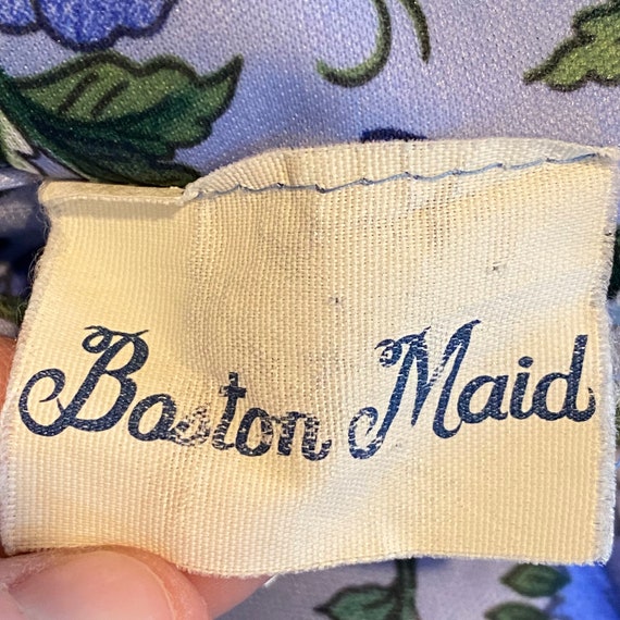Vintage 60’s  Boston Maid Purple Floral Belted Mi… - image 6