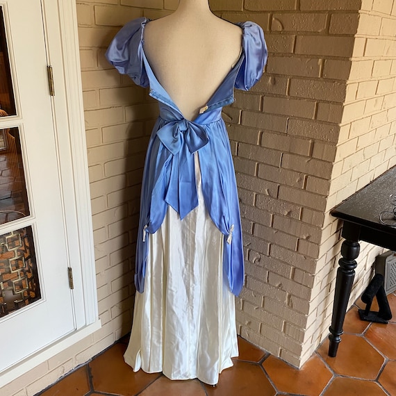 Vintage 80s Blue Cinderella Style Prom Party Dres… - image 5