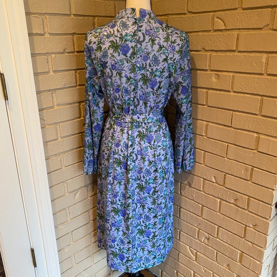 Vintage 60’s  Boston Maid Purple Floral Belted Mi… - image 5