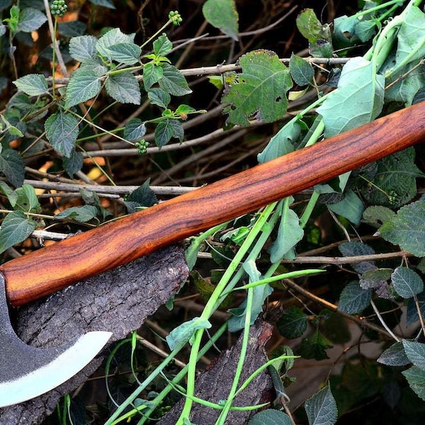 Hand Forged Woodland Axe | Custom Handmade Forged Wooden Axe | Fathers Day