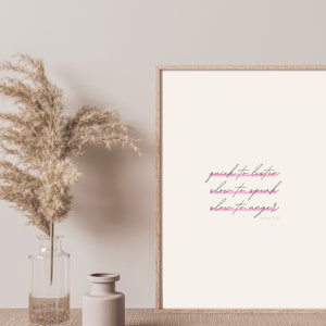 JAMES 1:19 Bible Verse Printable | Digital Print, Christian Wall Art, Modern Scripture Print, Minimalist Christian Decor