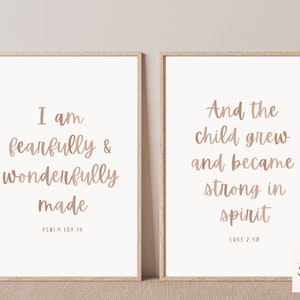 Nursery Bible Verse, Boho Nursery Decor, Christian Baby Room, Crib Decor, Christian Printables, Set of 2 Digital Prints