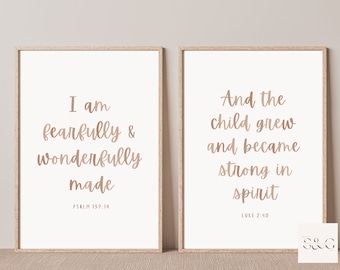 Nursery Bible Verse, Boho Nursery Decor, Christian Baby Room, Crib Decor, Christian Printables, Set of 2 Digital Prints