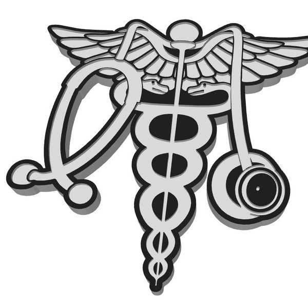 Medical Symbol SVG - For Doctor Nurse Professional - Caduceus with Stethoscope Svg  - MD Svg - instant digital download - CNC Carve File