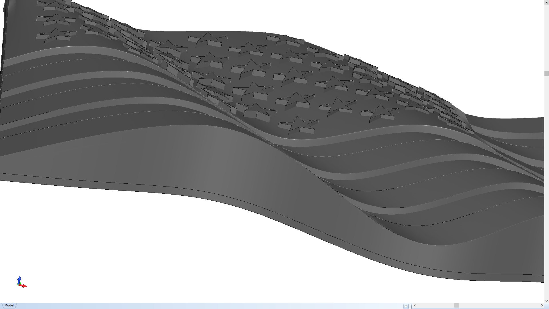 Wavy Flag 3D STL Model for CNC Router Engraver Carving Machine Relief ...