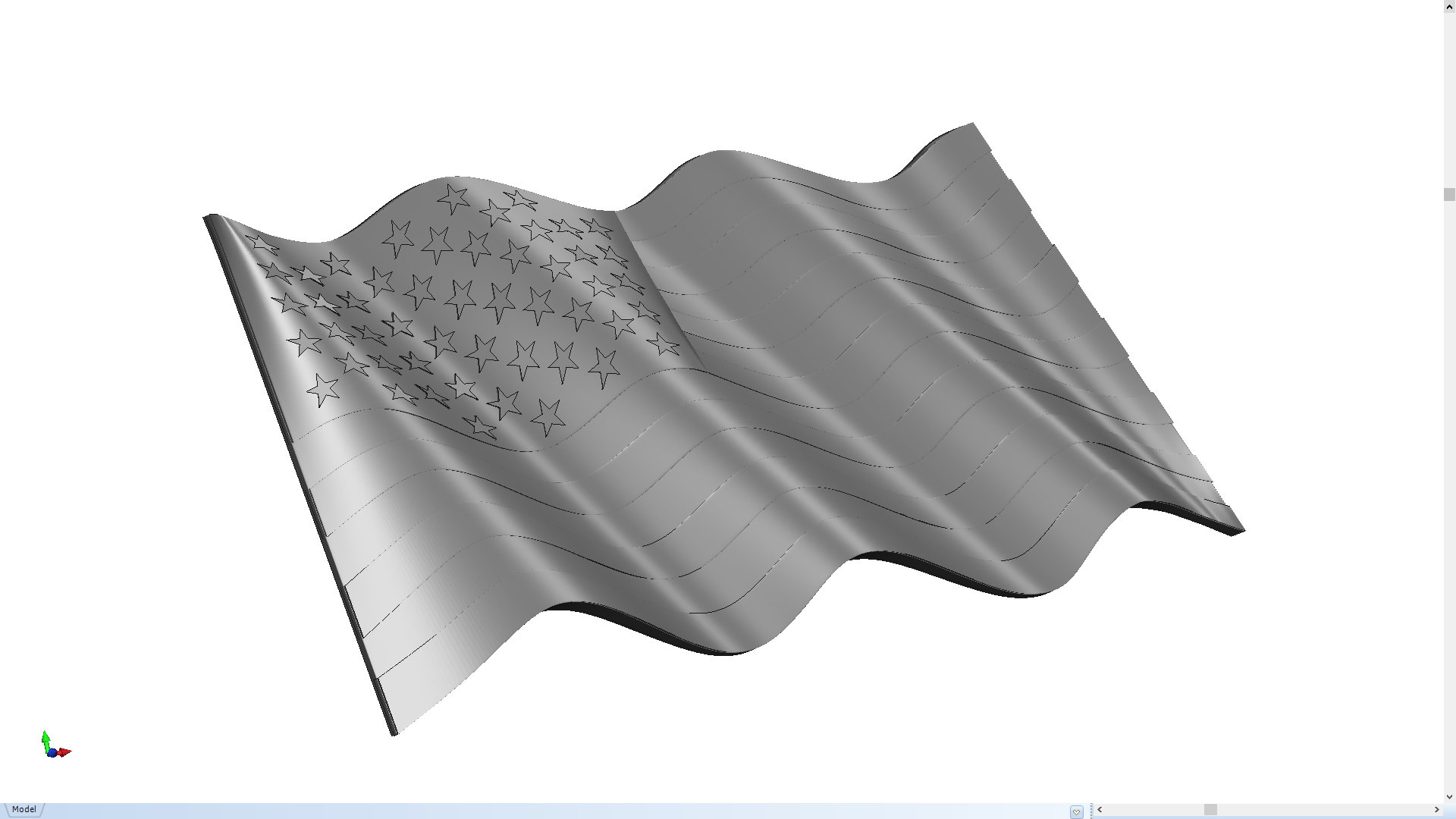 Wavy Flag 3D STL Model for CNC Router Engraver Carving Machine Relief ...