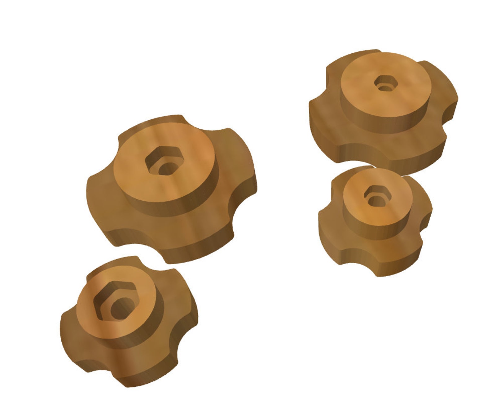 CNC Clamp Nut Knob SET 1.5 and 2.25 Knobs in Etsy
