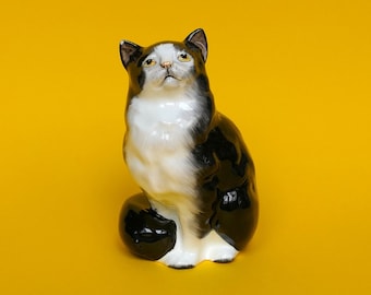 ヴィンテージ ロイヤルドルトン 白黒ペルシャ猫 HN799 - 1950年代