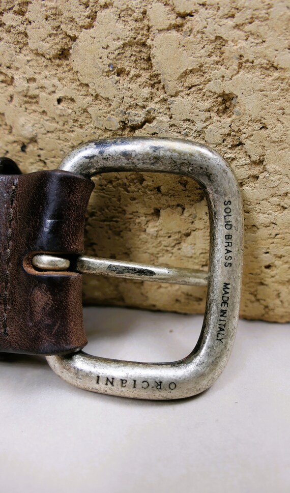 Unique Vintage Italian Leather Belt With Colourful Zippers by