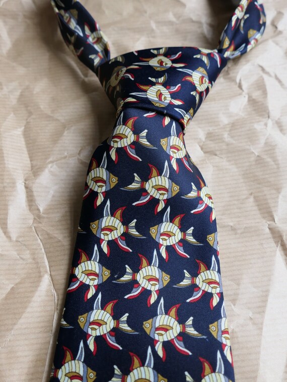 Lot De 2 Cravates En Soie Rene Chagal – Fait Main – Vintage – Homme