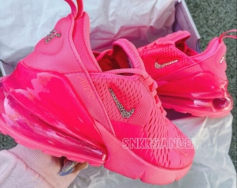 Nike Swarovski Air Max 270 Sneakers Pink Pink Barbie Pink Etsy