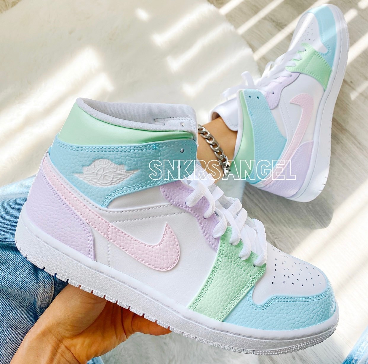 Instantáneamente ventilación Alrededores Custom nike air jordan 1 mid pastel - Etsy España