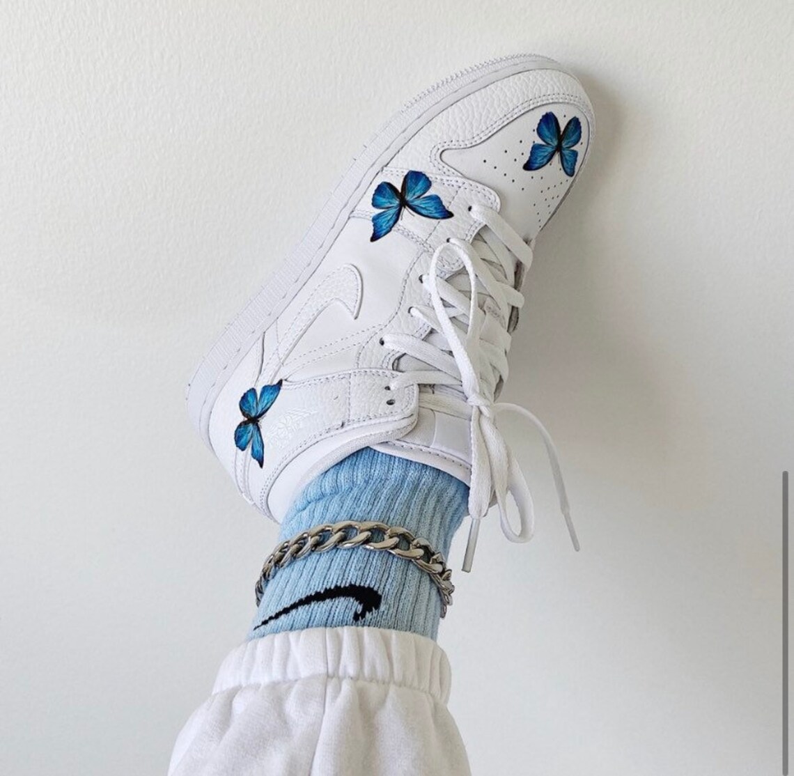 Blue Butterfly Custom Air Jordan 1 Etsy