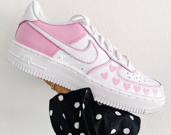 Custom Air Force 1 tief rosa Herzen Valentinstag Sneakers Liebe