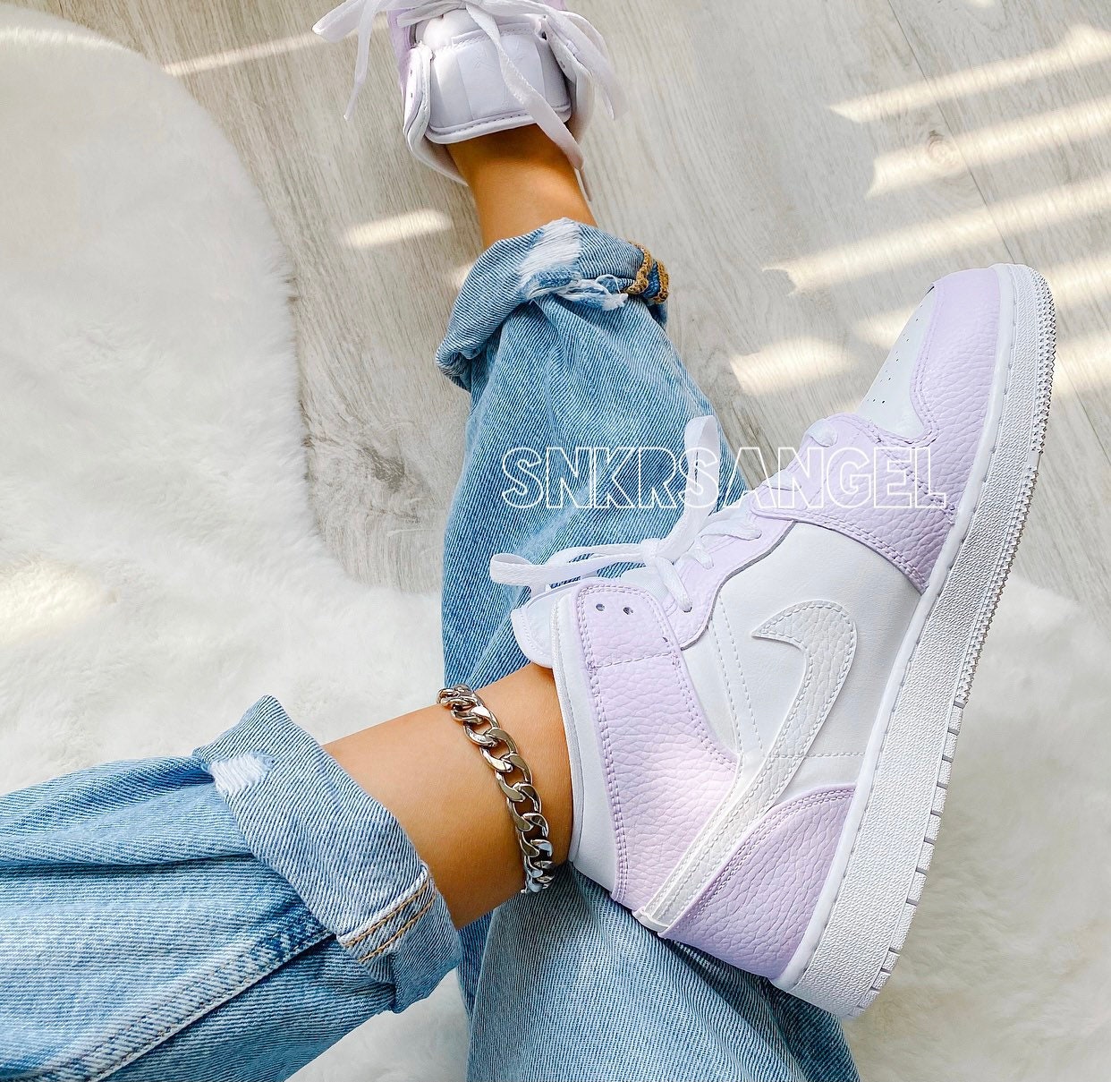 cute purple jordans